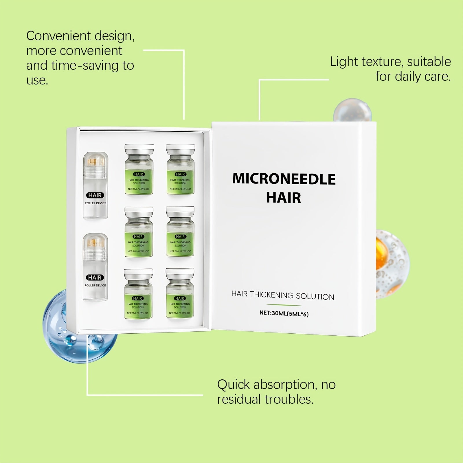 Hair Absorption Booster – Microneedle Roller Set for Smoother Hair